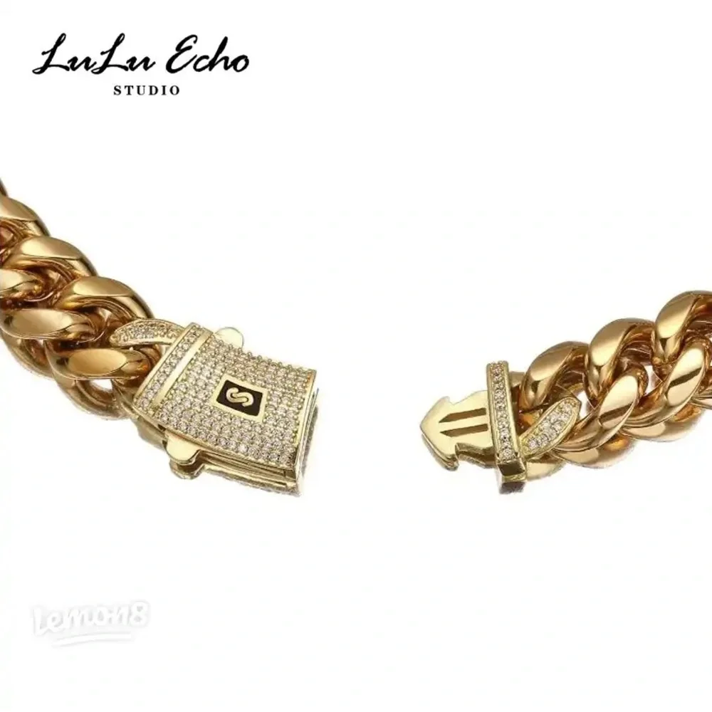 NWT Lulu Echo Hip Hop‎ Cuban Chain Gold Bracelet